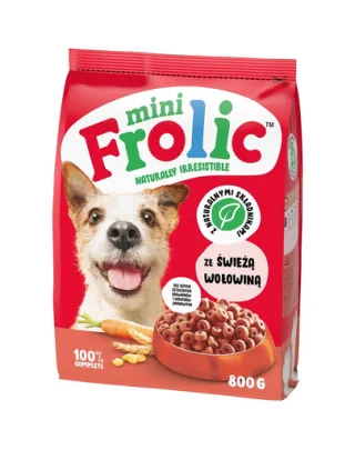 FROLIC Mini Naturally Irresistible 800 g hrana semi-umeda caini rase mici, cu vita