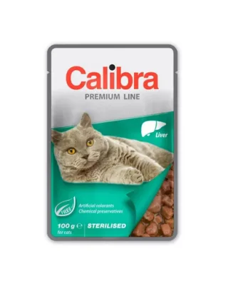 CALIBRA Cat Premium Line Sterilised Liver 100 g hrana cu ficat pentru pisici sterilizate