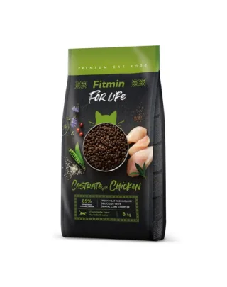 FITMIN Cat For Life Castrate Chicken 8 kg hrana completa pisici sterilizate, cu pui