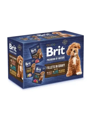 BRIT Premium by Nature câini adulți fileuri în sos Multipack 12x85g
