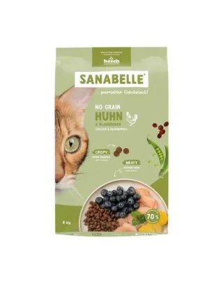 SANABELLE No Grain 8 kg hrană completă fără cereale pentru pisici, cu pui