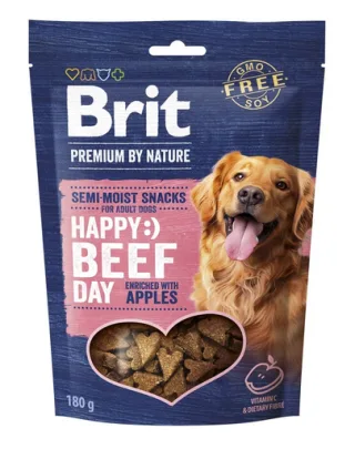 BRIT Semi-moist Snack vită și mere 180g gustare câini