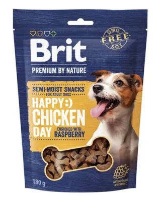BRIT Semi-moist Snack pui și zmeură 180g gustare câini