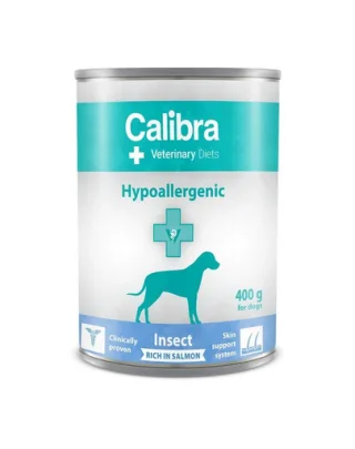 CALIBRA Veterinary Diet Dog Hypoallergenic Insect &amp; Salmon 400 g hrana hipoalergenica pentru caini cu afectiuni dermatologice