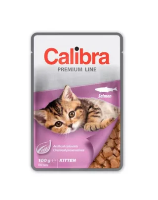 CALIBRA Cat Premium Line Kitten Salmon 100 g cu somon hrana pentru pisoi