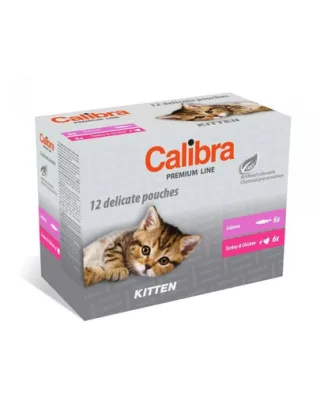 CALIBRA Cat Premium Line Kitten Multipack 12x100 g plicuri pentru pisoi
