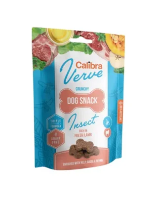 CALIBRA Dog Verve Crunchy Snack Insect&amp;Fresh Lamb 150 g insecte si miel, snack caini fara cereale