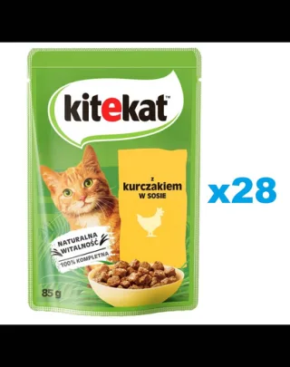 KITEKAT pui în sos 28x85 g hrană pisici adulte