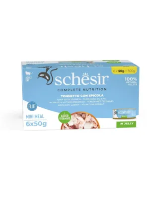SCHESIR Ton cu biban în aspic pentru pisici 6x50 g