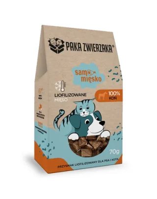 PAKA ZWIERZAKA Carne pură de cal 70 g carne liofilizată pentru câini și pisici