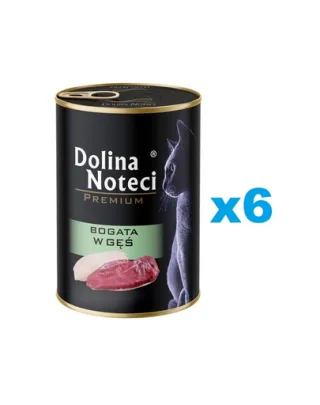 DOLINA NOTECI Premium Bogată în gâscă hrană pisici 6x400 g