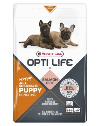 VERSELE-LAGA Opti Life Puppy Sensitive hrana uscata pentru caini juniori sensibili, cu somon 12.5kg