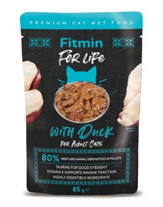 FITMIN For life Adult Duck 85g hrana umedă pentru pisici cu rata