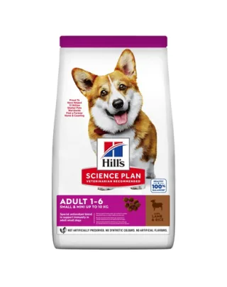 HILL'S Science Plan Canine Adult Small &amp; Mini Hrana uscata caini talie mica, cu orez si miel 6 kg