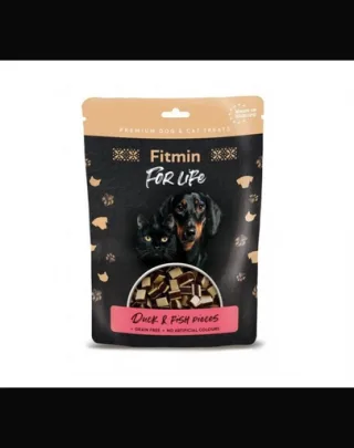 FITMIN For Life bucăți de rață și pește pentru câini și pisici 70 g