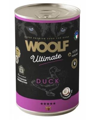 WOOLF Ultimate Adult Dog hrană câini rață cu ulei de cocos 400 g