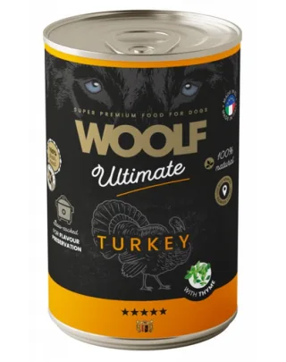 WOOLF Ultimate Adult Dog curcan și cimbru 400g hrană umedă câini adulți