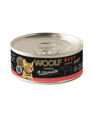 WOOLF Wild Cat Ultimate Beef Pate 85g hrană umedă cu vită pentru pisici