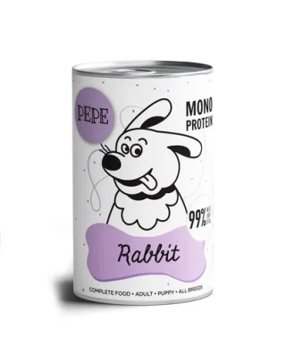 PAKA ZWIERZAKA PEPE Rabbit (iepure) 800g hrană umedă monoproteică cu iepure pentru câini