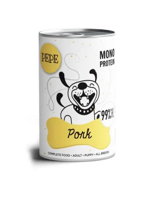 PAKA ZWIERZAKA PEPE Hrană umedă monoproteică cu carne de porc 99% 800 g