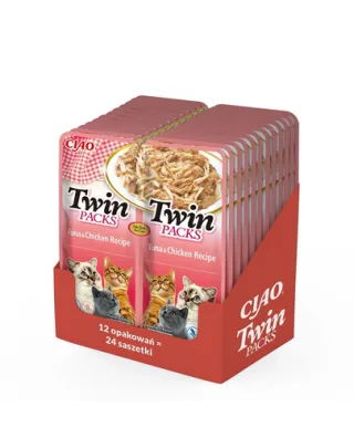 INABA Twin ton cu pui in supa pentru pisici 24x40 g