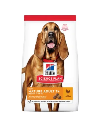 HILL'S Science Plan 7+ Dog Mature Light Medium Chicken 14 kg pentru câini seniori