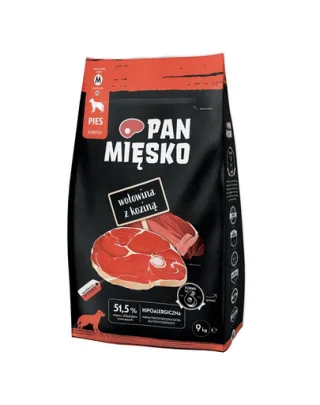 PAN MIĘSKO hrana pentru caini M 9 kg cu vita si capra