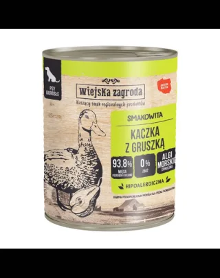 WIEJSKA ZAGRODA Rață cu pară, hrană umedă pentru câini 800 g