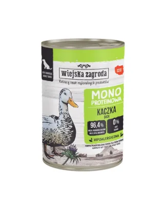 WIEJSKA ZAGRODA Hrana umedă monoproteică cu rață pentru câini 400 g