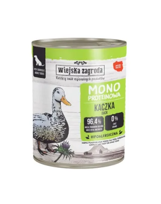 WIEJSKA ZAGRODA Hrana umedă monoproteică cu rață pentru câini 800 g