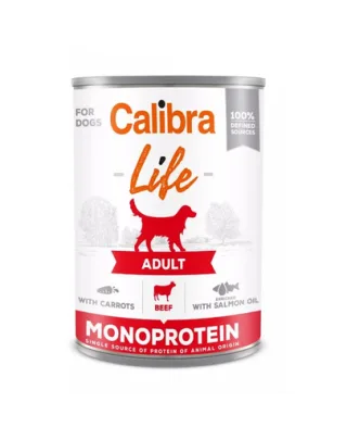 CALIBRA Dog Life Adult Beef with Carrots 400 g conserva hrana caini, vita si morcov