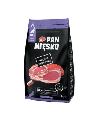 PAN MIĘSKO Vițel cu miel pentru câini seniori M 9 kg