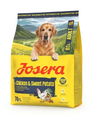 JOSERA Adult Chicken &amp; Sweet Potato 900 g hrană câini activi, fără cereale
