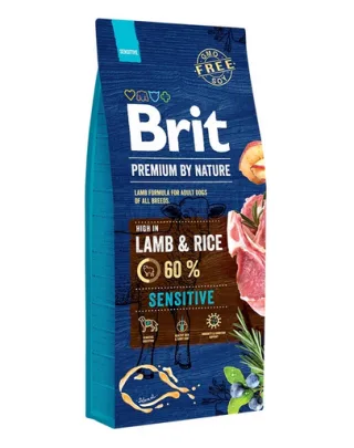 BRIT Premium By Nature Sensitive Lamb 15 kg + 3x400 g BRIT Mono Protein Lamb &amp; Rice