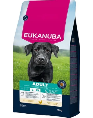 EUKANUBA Adult Large Breeds Chicken 15 kg hrană câini rase mari, bogată în pui proaspăt