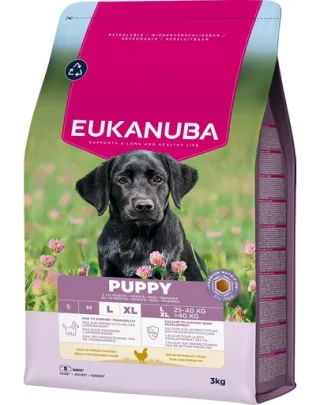 EUKANUBA Puppy Large Breeds Chicken 3 kg hrană cățeluși rase mari, bogată în pui proaspăt