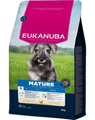 EUKANUBA Mature Small Breeds Chicken 3 kg hrană câini maturi rase mici, bogată în pui proaspăt