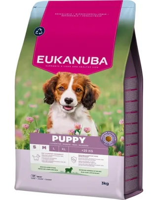 EUKANUBA Puppy Small Medium Breeds Lamb Rice 3 kg hrană căței mici și medii, cu miel și orez