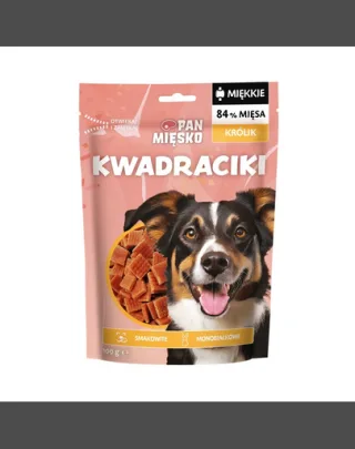 PAN MIĘSKO Pătrățele de Iepure gustare pentru câini 100 g