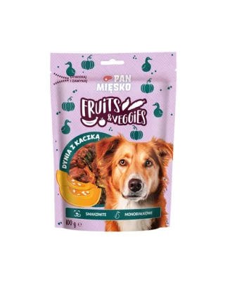 PAN MIĘSKO Fruits and Veggies Dovleac cu rață gustare pentru câini 100 g
