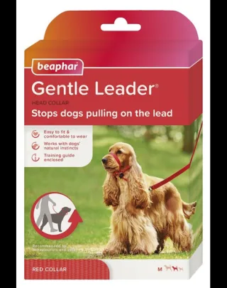 Beaphar Gentle Leader M ham pentru cap câini medii, roșu