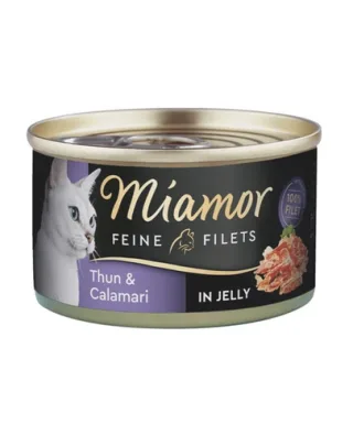 MIAMOR Feline Conserva hrana umeda pisici, cu ton si calamar in sos propriu 100 g