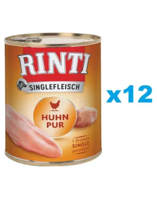 RINTI Singlefleisch Chicken Pure pui 12x800 g conserve alimente caini