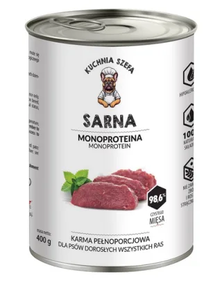 KUCHNIA SZEFA hrană monoproteică pentru câini 400 g căprioară