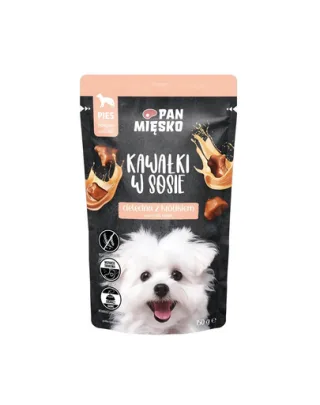 PAN MIĘSKO hrană umedă câini 150 g bucățele vițel și iepure în sos
