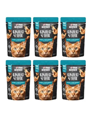 PAN MIĘSKO curcan și ton hrană umedă pisici 6x85 g