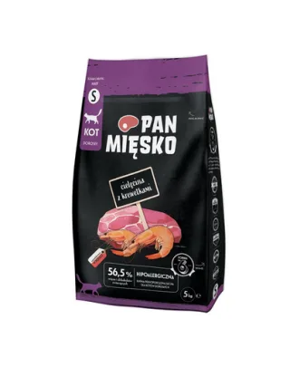 PAN MIĘSKO Sac hrana pisici cu vitel si creveti S 5 kg