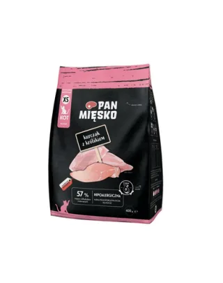 PAN MIĘSKO Pui cu iepure pentru pisoi crochete XS 400 g
