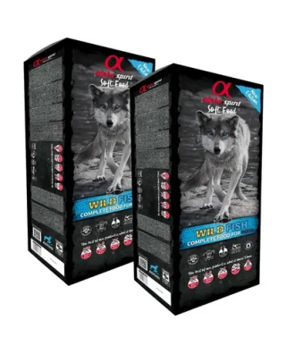 ALPHA SPIRIT Wild Fish hrană moale câini 2x9kg