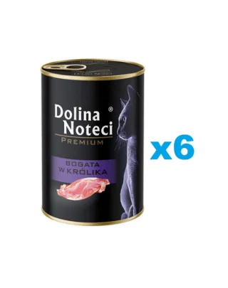 DOLINA NOTECI Premium set conserve pisici 6x400 g cu iepure